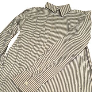 Zara Men's Striped Shirt - Blue and White, size Small
